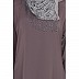 Designer embroidery umbrella abaya-Ash brown